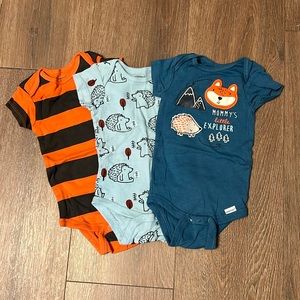 3-6 months woodland onesies